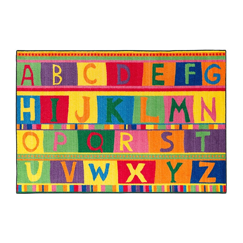 Flagship Carpets Nylon, ABC Tapestry, 4'x6' Multi-Colored Rug (CE192-22W) image 1