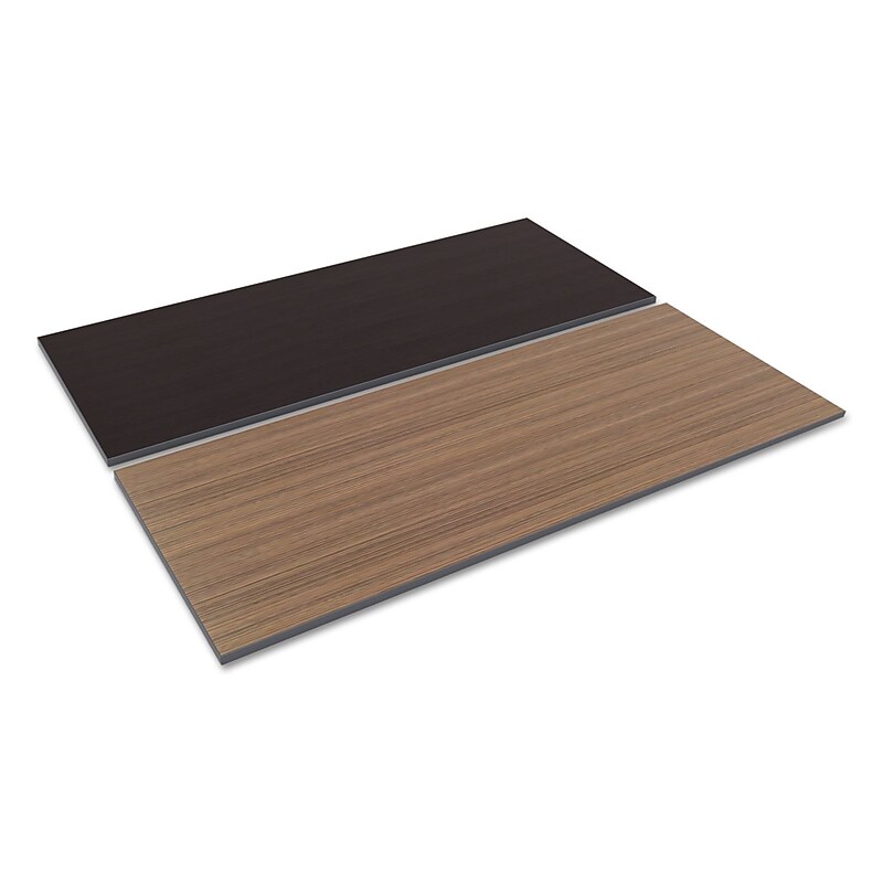 Alera® Reversible Laminate Table Top, Rectangular, 72w x 30d, Espresso/Walnut image 1
