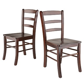 Winsome Ladder Back Chairs, Antique Walnut, 2/Set (94236) | Staples