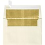 LUX A4 Foil Lined Invitation Envelopes (4 1/4 x 6 1/4) 50/Box, Natural w/Gold LUX Lining (FLNT4872-04-50)~#|#~m004940481_sc7