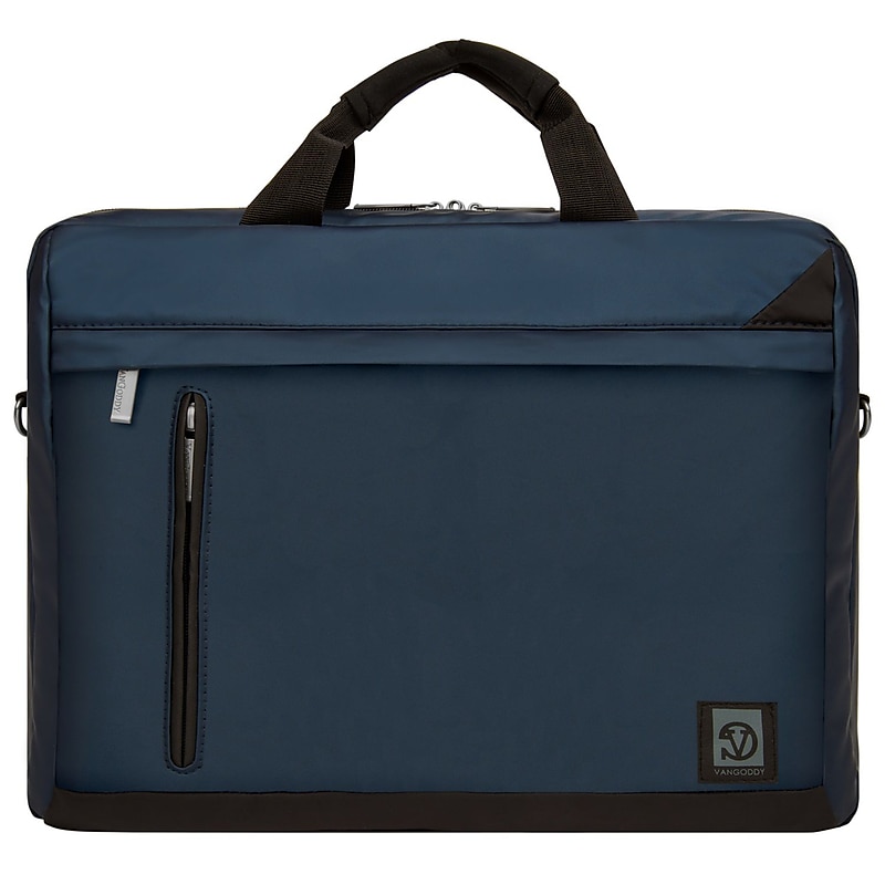 Vangoddy 15.6" Vinyl Laptop Bag, Navy Blue (NBKLEA125) image 1