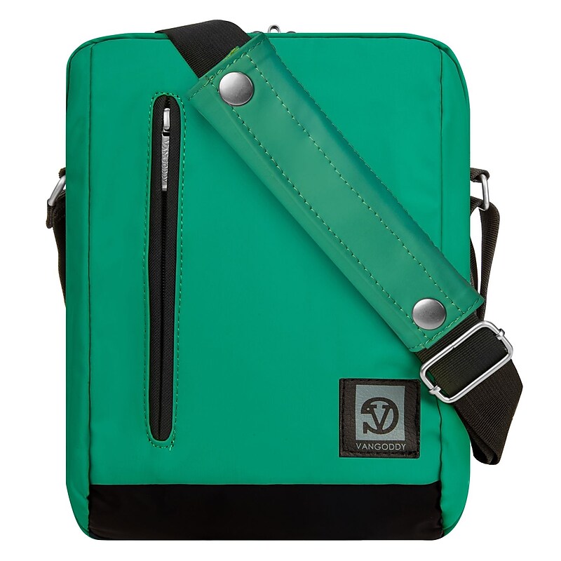 Vangoddy 10.2" Vinyl Laptop Bag, Jade Green/Black (NBKLEA132) image 1