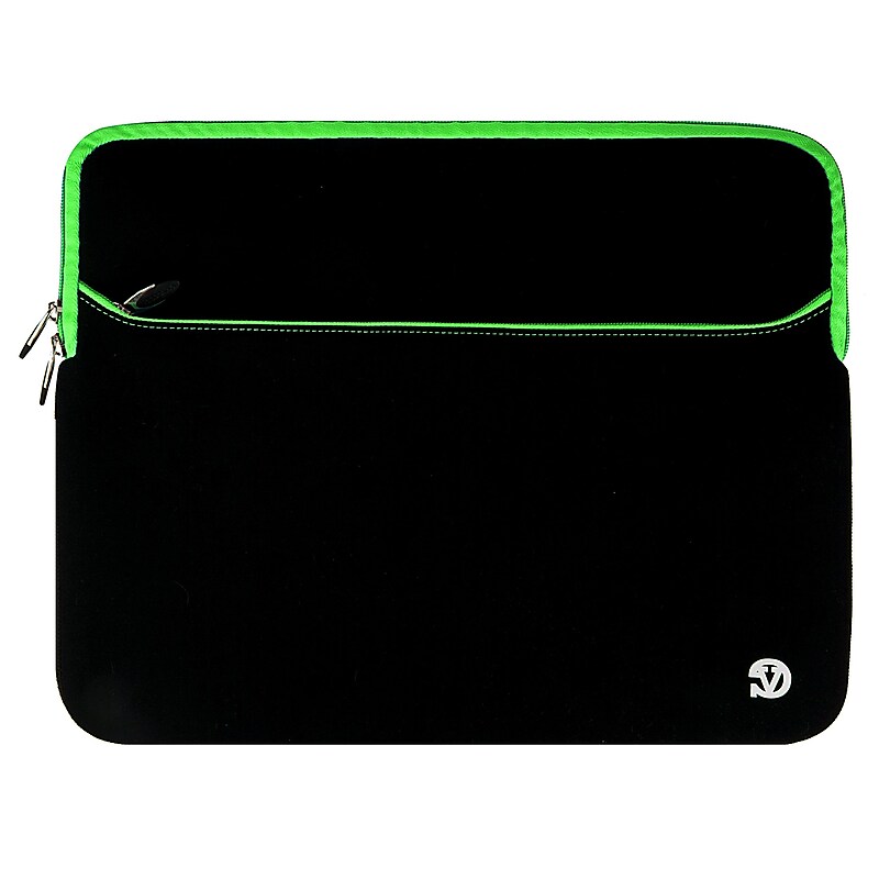 Vangoddy 15" Laptop Sleeve, Black/Green (NBKLEA224) image 1