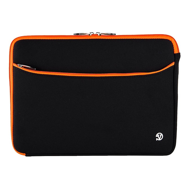 Vangoddy Neoprene Laptop Carrying Sleeve Fits up to 13" Laptops (Black with Orange Trim) image 1