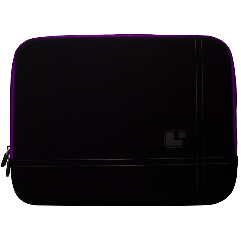 SumacLife 15" Laptop Sleeve, Black/Purple (NbkLea877) image 1