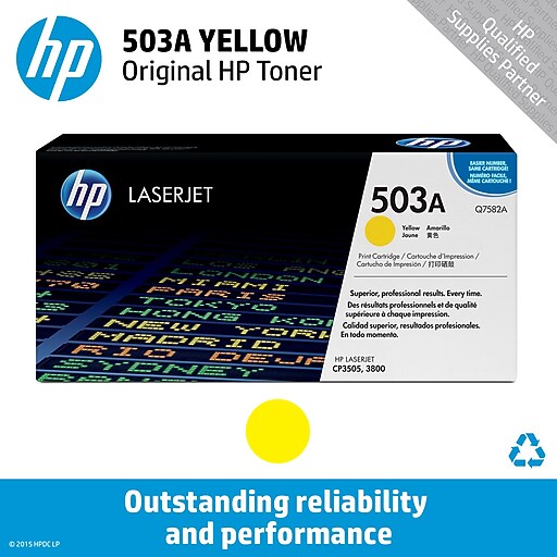 HP 503A Yellow Toner Cartridge (Q7582A) Staples