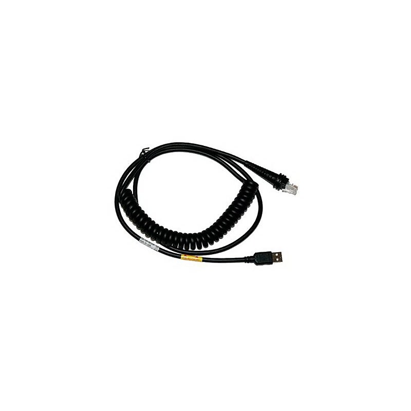 Honeywell® 9.84' USB Type A Coiled Cable for Xenon 1900 Scanner, Black (CBL-500-300-C00) image 1