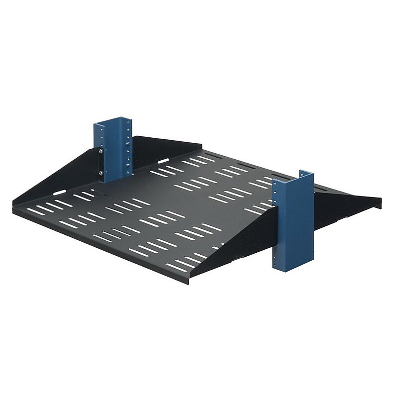 Rack Solutions® 2USHL-022FULL-20DV Black 2U Telco Rack Shelf for 19" EIA-310 Racks image 1