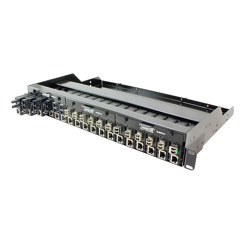 Transition Networks® M-MCR-01 18-Slot Powered Chassis for Mini Media Converters image 1