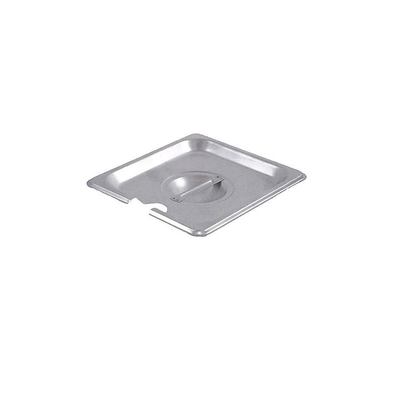 Winco Sixth Size Notched Pan Cover, 6.9" L X 6.4" W X 1.3" H, Silver (SPCS) image 1
