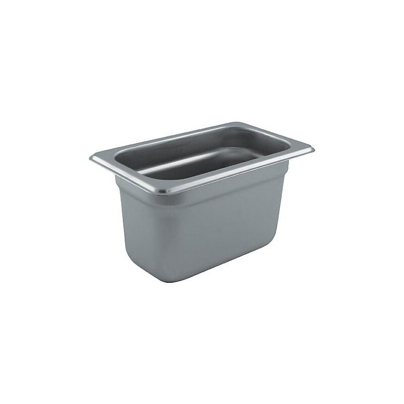 Winco Ninth Size 4" (Depth) Steam Table Pan, 7.0" L X 4.3" W X 4.0" H, Silver (SPJL-904) image 1