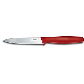 Victorinox 4" Red Paring Knife, High Carbon Stainless Steel (40502)