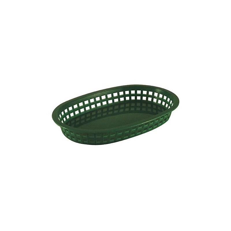Tablecraft Oval Green Plastic Platter Baskets, 12/CT (1076G) image 1