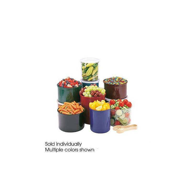 Cambro 1 1/2 Qt. Black Crock with Lid, 4 1/3" H x 7" W x 6 2/3" D, Black (CP15110) image 1
