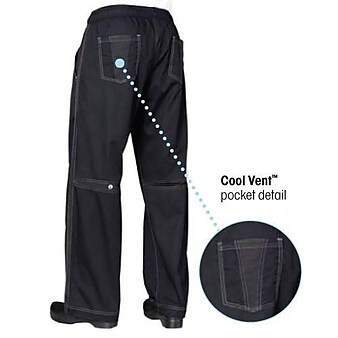 Chef Works Black Cool Vent Pants, Black, XL (CVBP-BLK-XL)