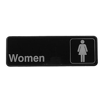 Winco 3" x 9" Women's Restroom Sign (SGN-312)