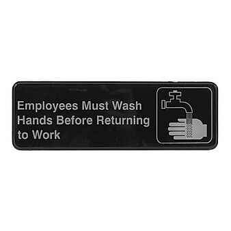Winco 3" x 9" Employee Hand Wash Sign (SGN-322)