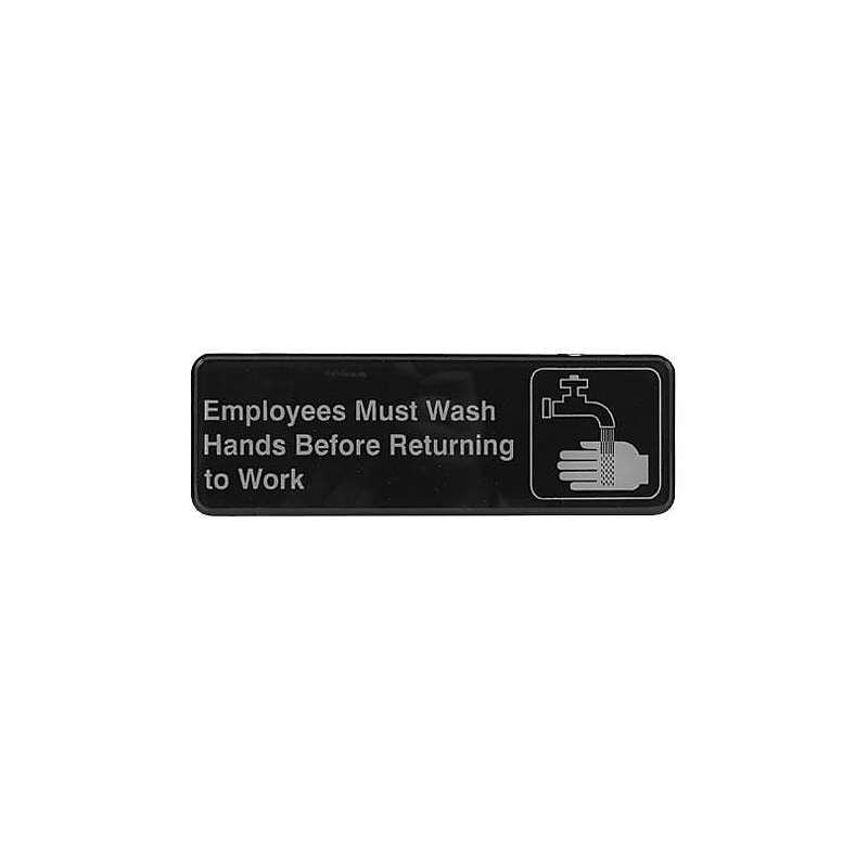 Winco 3" x 9" Employee Hand Wash Sign (SGN-322) image 1