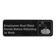 Winco 3" x 9" Employee Hand Wash Sign (SGN-322)