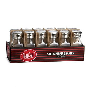 Tablecraft 2 Oz. Square Shaker with Mushroom Top, 12/CT (C154-12)