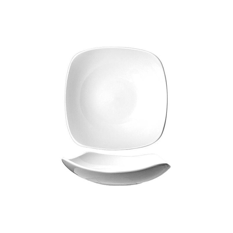 International Tableware Quad 16 oz. Fine Porcelain Square Soup Plate, White, 24/Carton (59151) image 1