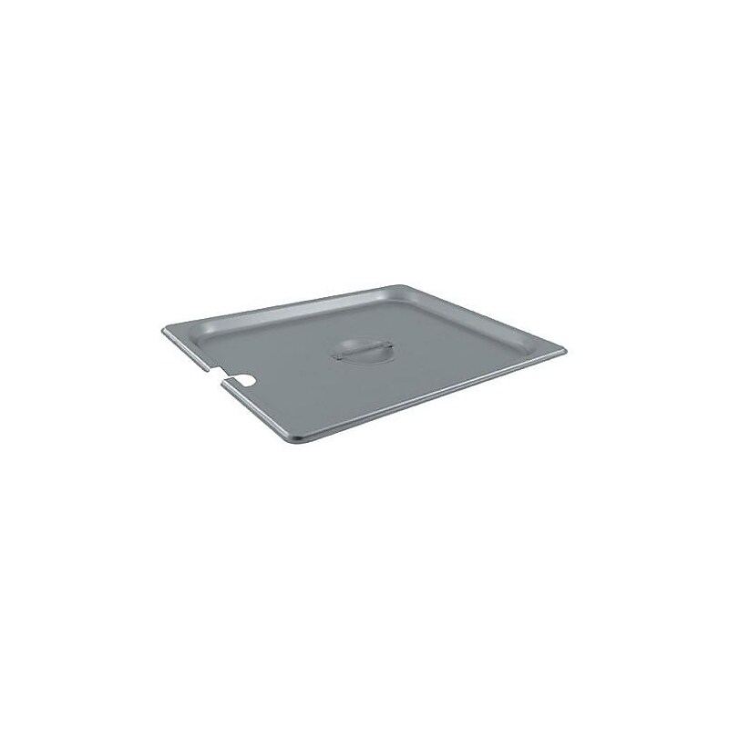 Update International Half Size Notched Pan Cover, 10.25" W x 6.25" D, Silver (STP-50LDCS) image 1