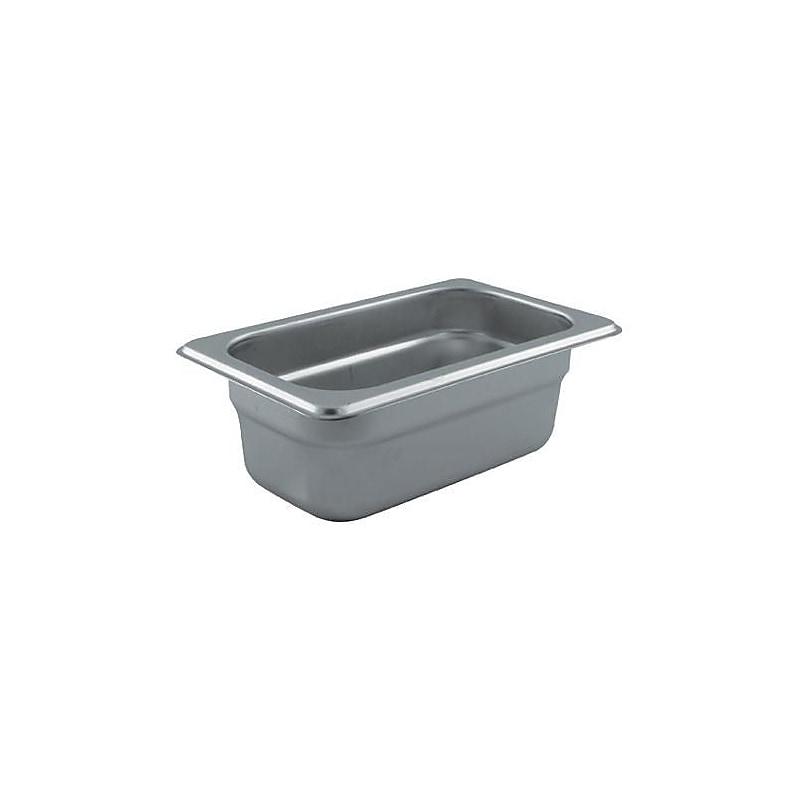 Update International Ninth Size 2 1/2" (Depth) Steam Table Pan, 6 3/4" L x 4 1/4" W, Silver (NJP-112) image 1