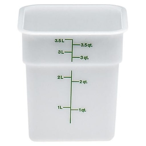 Cambro 4 Qt. CamSquare® Food Storage Container, 7 1/4" L x 7 1/4" W x 7