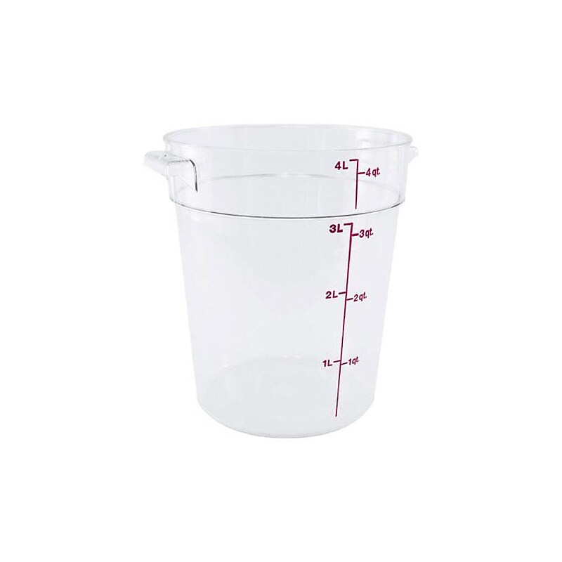 Cambro 4 Qt. Camwear® Food Storage Container, 8 3/16" D X 8 9/16" H, Clear (RFSCW4135) image 1