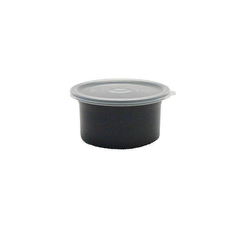 Carlisle 0.6 Qt. Classic™ Black Crock with Lid, 5 1/16" Top Dia x 4 1/2" Bottom Dia x 2 3/5" H, Black (30003) image 1