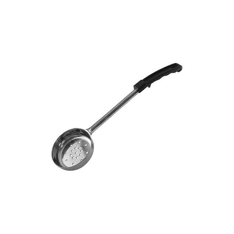 Winco 6 Oz. Black Perforated Portion Spoon, Stainless Steel (FPP-6) image 1