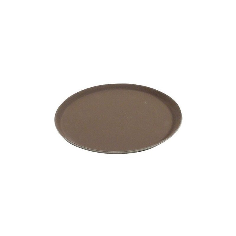 Carlisle 16" Griptite™ Round Tan Serving Tray, 16" Dia x 3/4" H, Toffee Tan (1600GR076) image 1