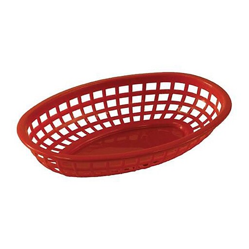 Shop Staples for Tablecraft Oval Red Plastic Baskets, 12/CT (1074R)