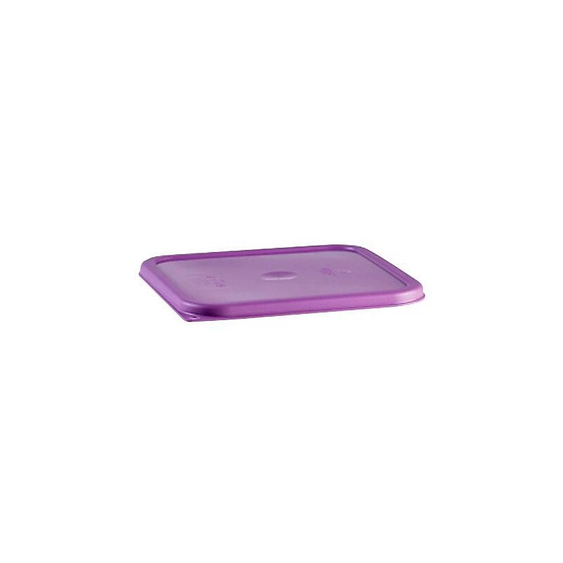 Cambro 2 to 4 Qt. Allergen Free Purple CamSquare® Cover, 7 1/4" L X 7 1/4" W, Purple (SFC2SCPP441) image 1