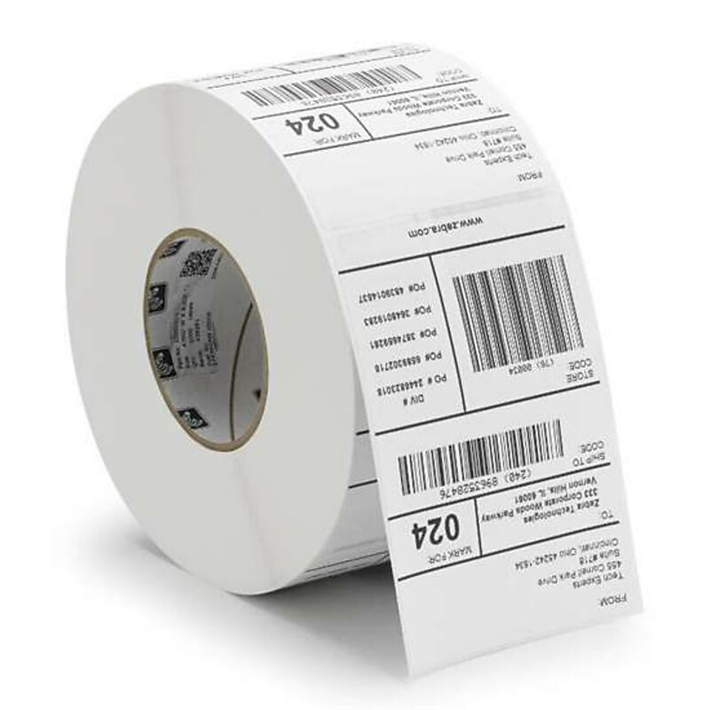 Zebra® Z-Select® 800272-125 4000T Paper Thermal Transfer Label for Barcode Printers, 2 1/4"(W) image 1