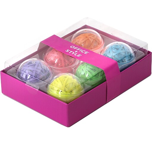 Office + Style 6 Large Colored Rubber Band Balls at Staples