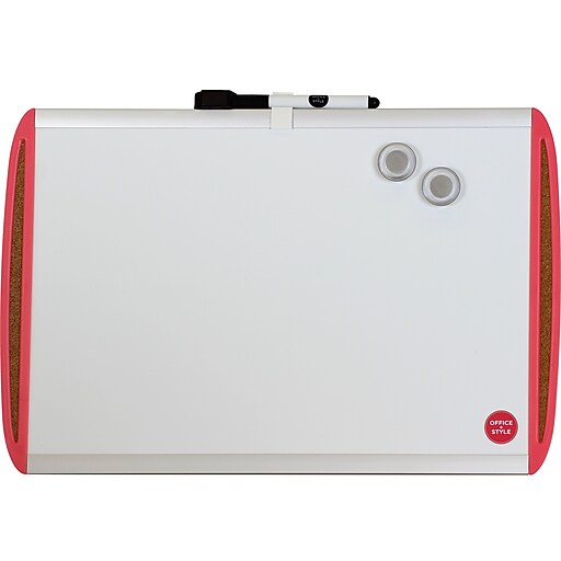 Office + Style 11x17 Whiteboard with Tack Board Pink Staples