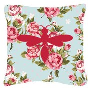 Caroline's Treasures Wasp Shabby Elegance Blue Roses Indoor/Outdoor Throw Pillow by