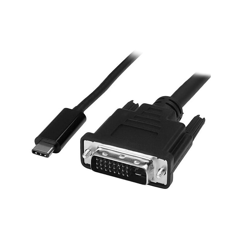 StarTech.com® 6' USB-C to DVI Male/Male Adapter Cable, Black image 1