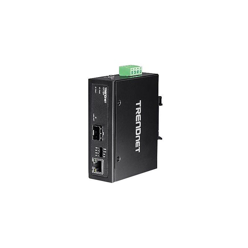 TRENDnet® TI-F11SFP Hardened Industrial 100/1000 Base-T to SFP Media Converter image 1