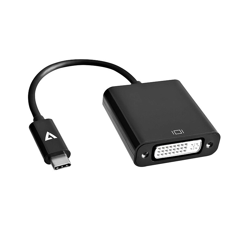 V7® V7UCDVI-BLK-1N USB-C Male to DVI-D Female Adapter, Black image 1