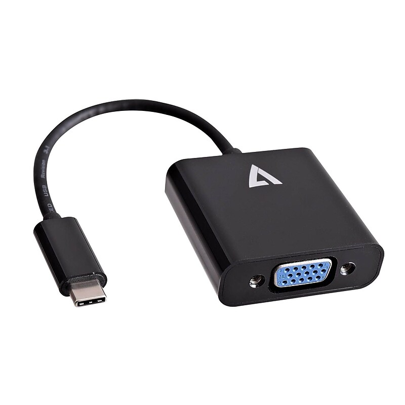 V7® V7UCVGA-BLK-1N USB-C Male to VGA Female Adapter, Black image 1