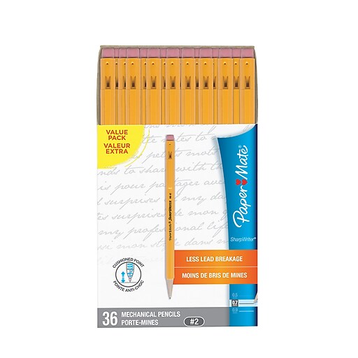 Paper Mate SharpWriter Mechanical Pencils, 0.7mm, HB 2, Box of 36 at Staples