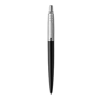 Parker Jotter Retractable Ballpoint Pen, Black Barrel W/ Blue Ink, Medium
