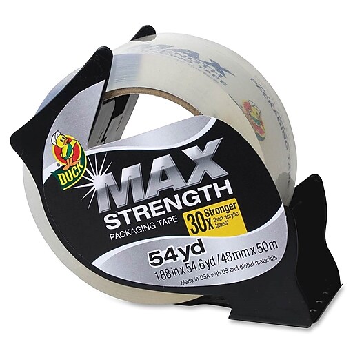 Duck Max Strength Packaging Tape, Dispenser Included, 1 Each, Clear at