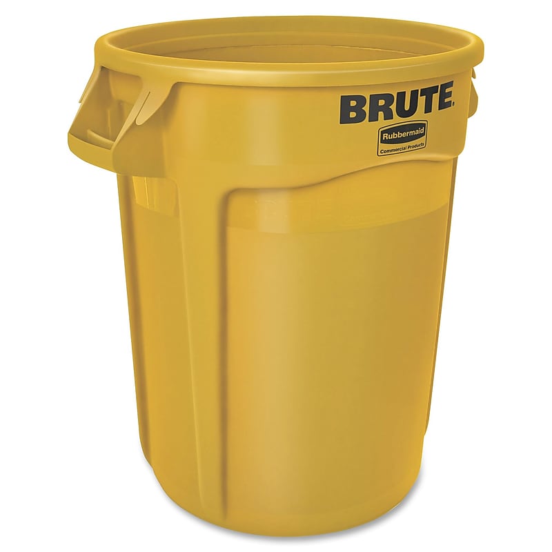 Rubbermaid® Round Brute® Receptacle, w/o Lid, Yellow, 32 gal./121.12 liters image 1