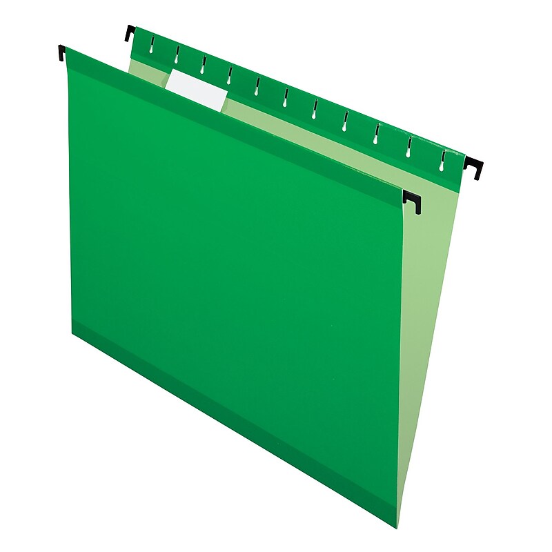 Pendaflex SureHook® Reinforced Hanging File Folders, 5 Tab Positions, Letter Size, Bright Green, 20/Box (6152 1/5 BGR) image 1