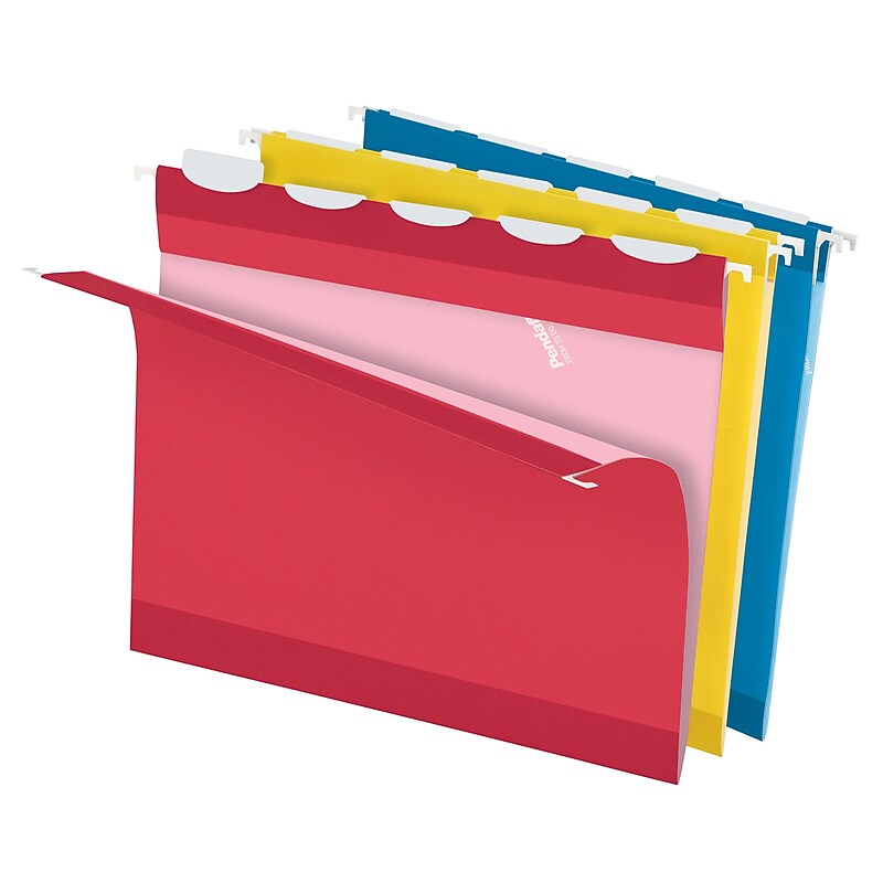Pendaflex Ready-Tab Reinforced Hanging Folders, 5-Tab, Letter Size, Assorted Colors, 20/Box (42891) image 1