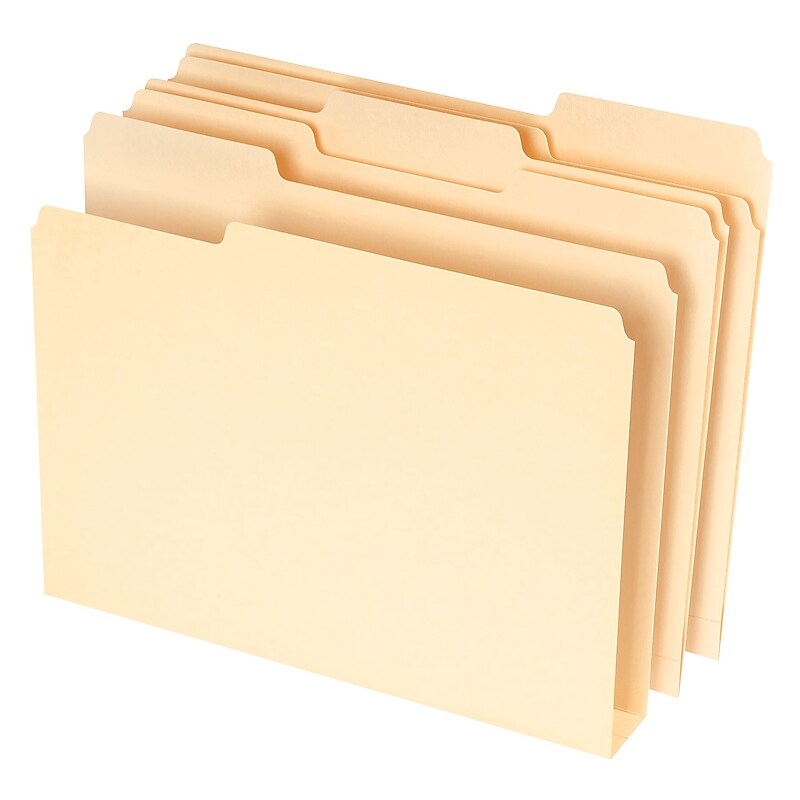 Pendaflex File Folder, 1/3-Cut Tab, Assorted, Letter Size, Manila, 50/Pack (54459EE) image 1