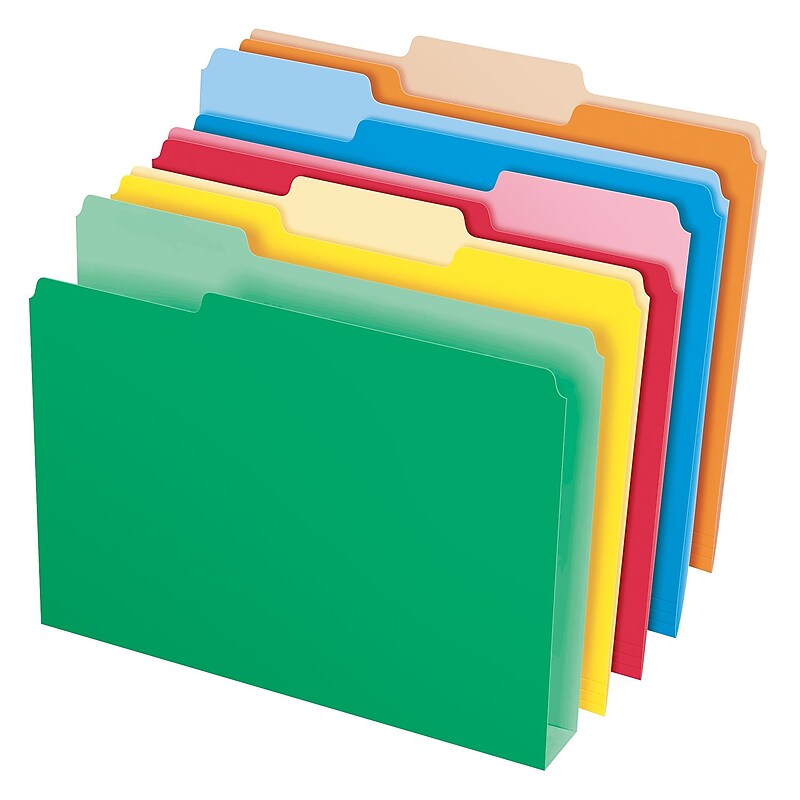 Pendaflex Recycled File Folder, 1/3-Cut Tab, Assorted, Letter Size, Multicolor, 50/Box (54460EE) image 1